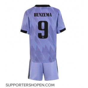 Real Madrid Karim Benzema #9 Bortatröja Barn 2022-23 Kortärmad (+ korta byxor)